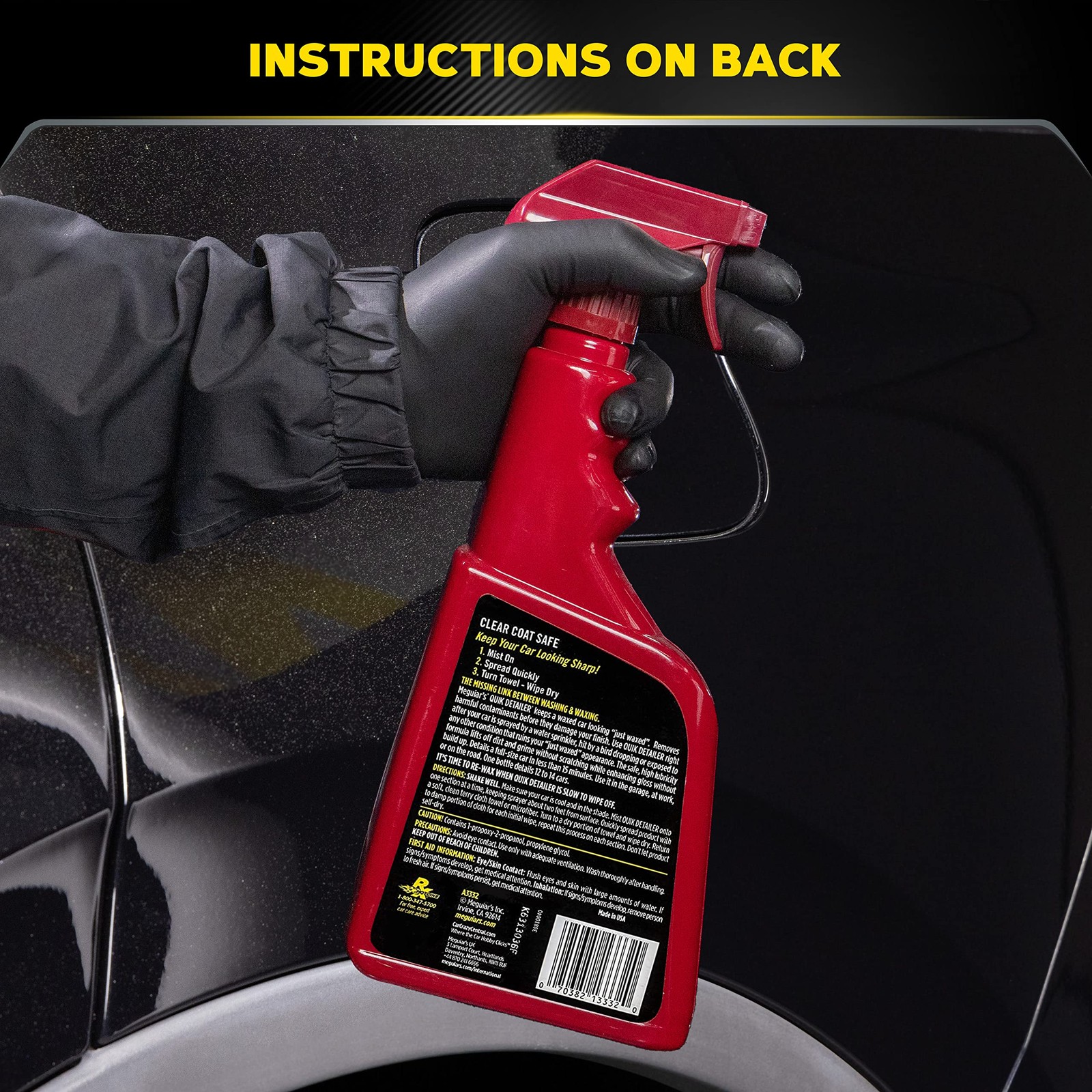 Meguiar’s Quik Detailer, Mist & Wipe Car Detailing 32 Fl Oz (Pack of 1)