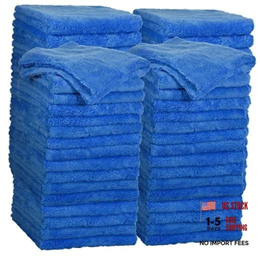 Pcs Microfiber Towels for Cars, 500 GSM Edgeless 16 x 16 Inch 30 Dark Blue