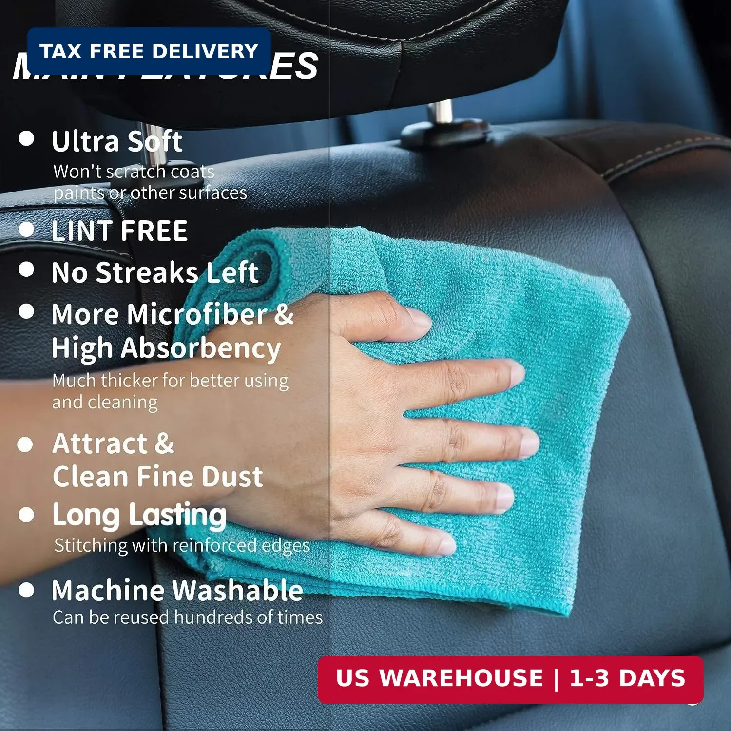 FIXSMITH Microfiber Cleaning Cloth – Pack of 50, Microfiber Towels for Cars 16 x