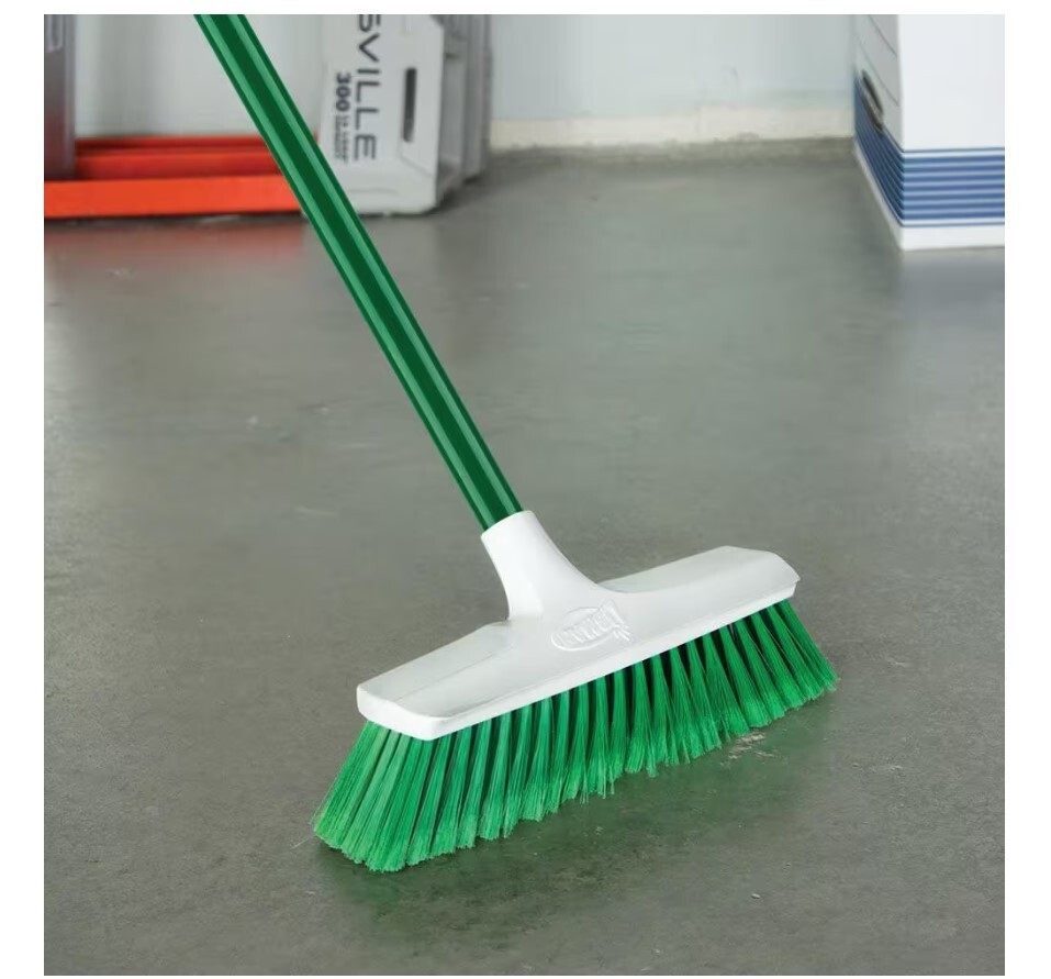 Libman 13 in. Smooth Surface Push Broom with 51 in. Steel Handle, Pack of 2