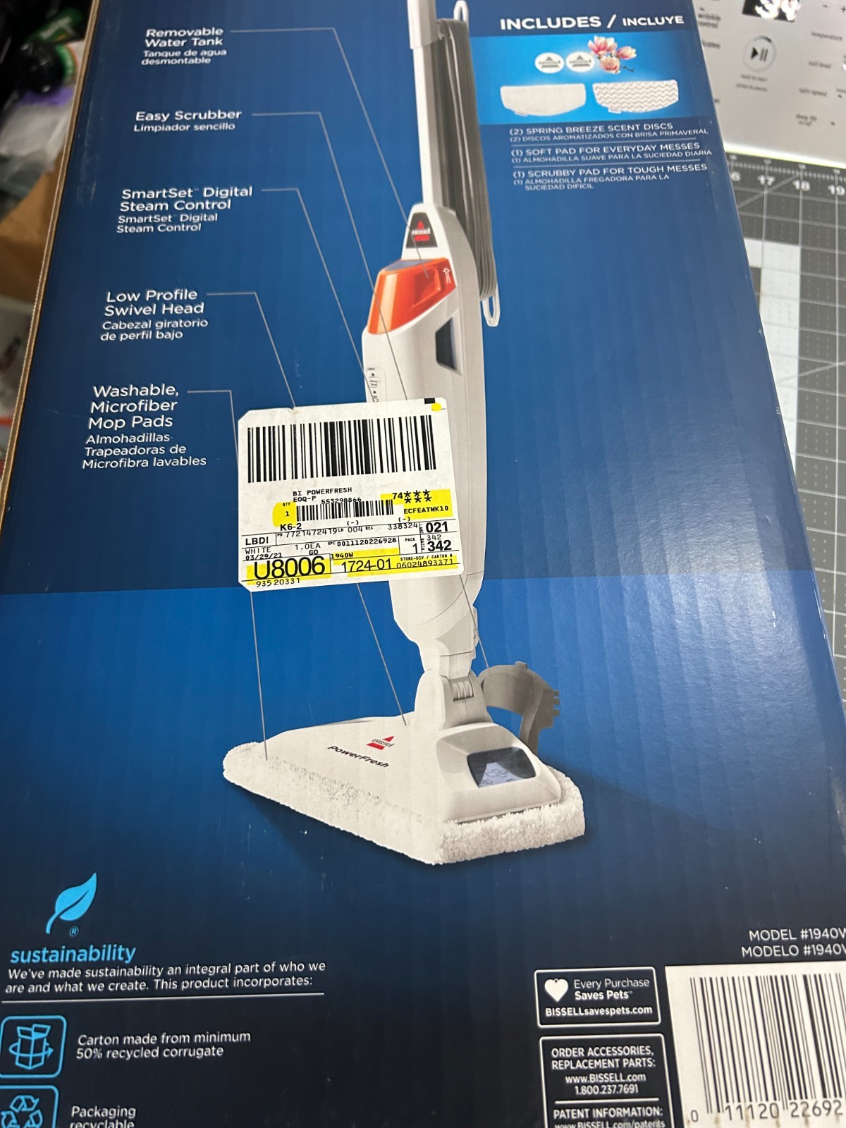 NEW BISSELL 1940W PowerFresh 1500W Steam Mop hardwood tile laminate floor