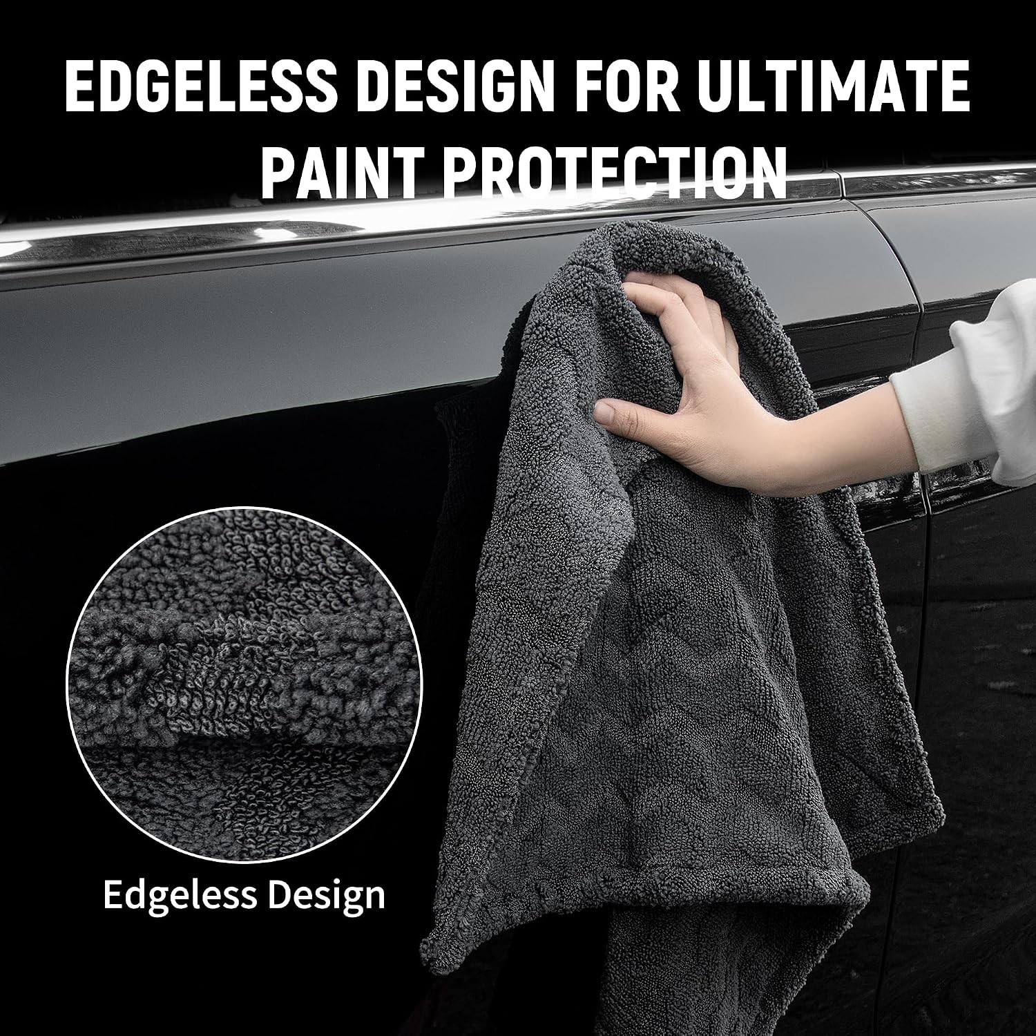 1000GSM Car Drying Towel, 18″ x 24″ Dual Sided Microfiber Towels for Cars, Ultra