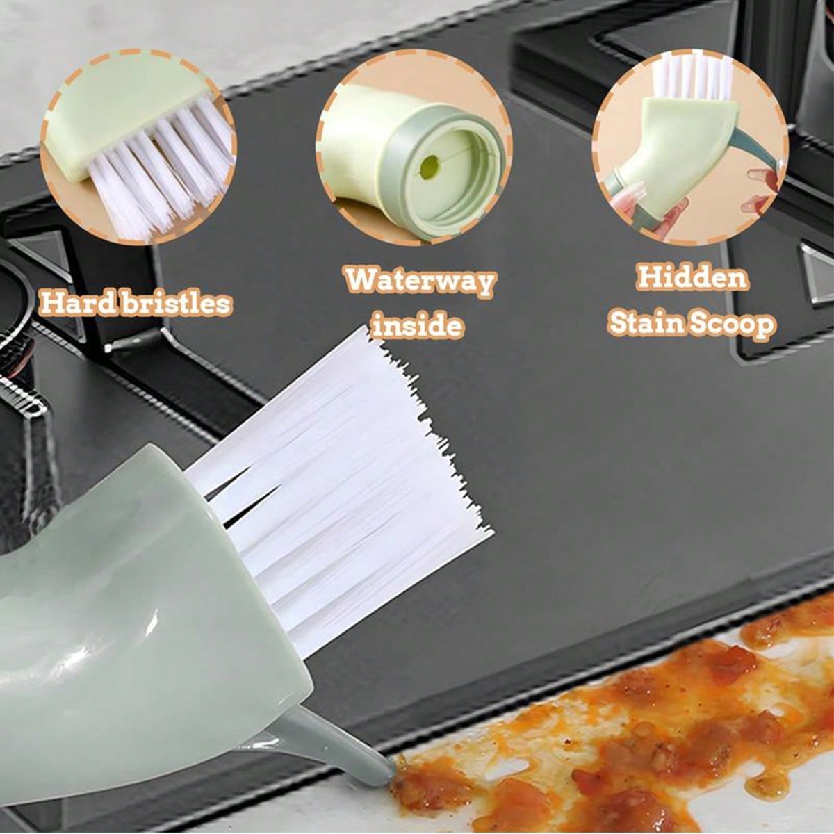 2-in-1 Bottle Cleaning Brush Creative Multifunctional Gap Brush Kitchen Tool NEW