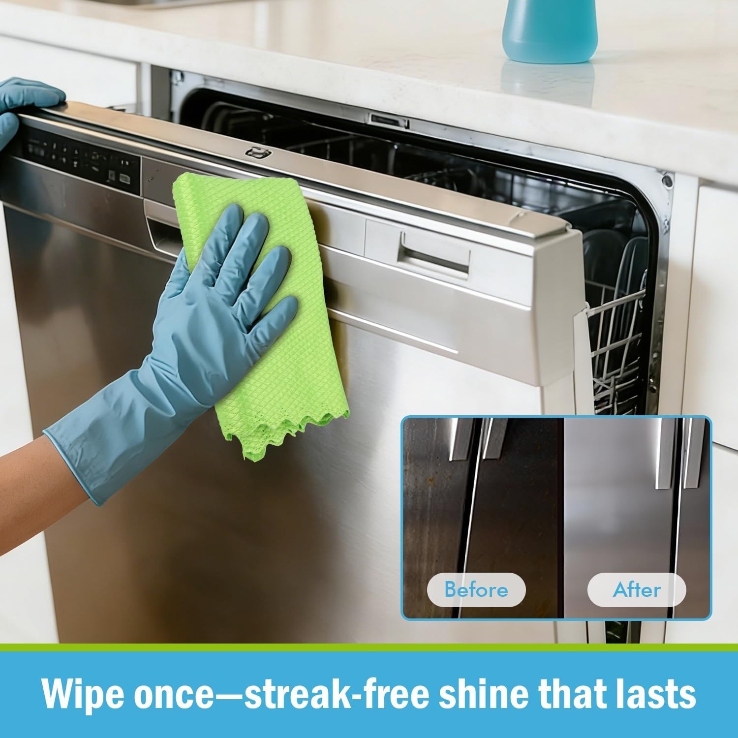 Microfiber Glass Cleaning Cloth 8PK Premium Microfiber Glass & Window Cleaner