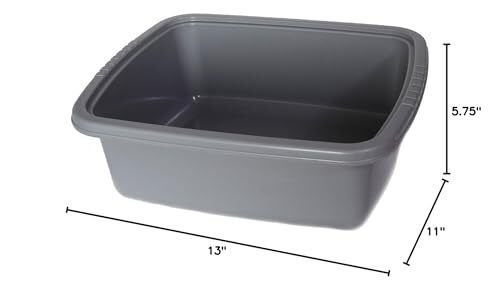 Plastic Dish Pan Basin 4.75 In. H X 11 In. W X 13 In. L Ba430 1 Gray