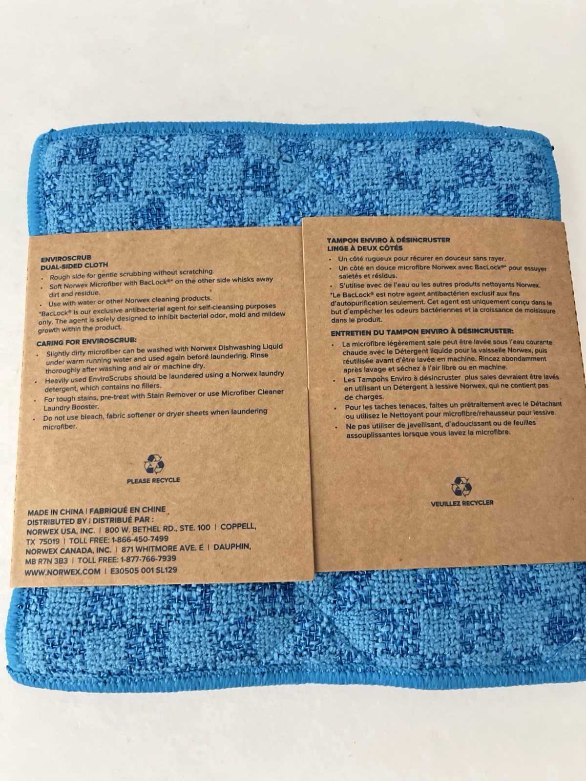 3pk Norwex EnviroScrub pack of 3 6.3×6.3 Enviro Scrub Squares Blue