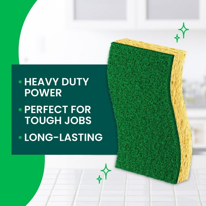 Scotch-Brite Heavy Duty Cleaning Scrub Sponge, 6 Dish Sponges