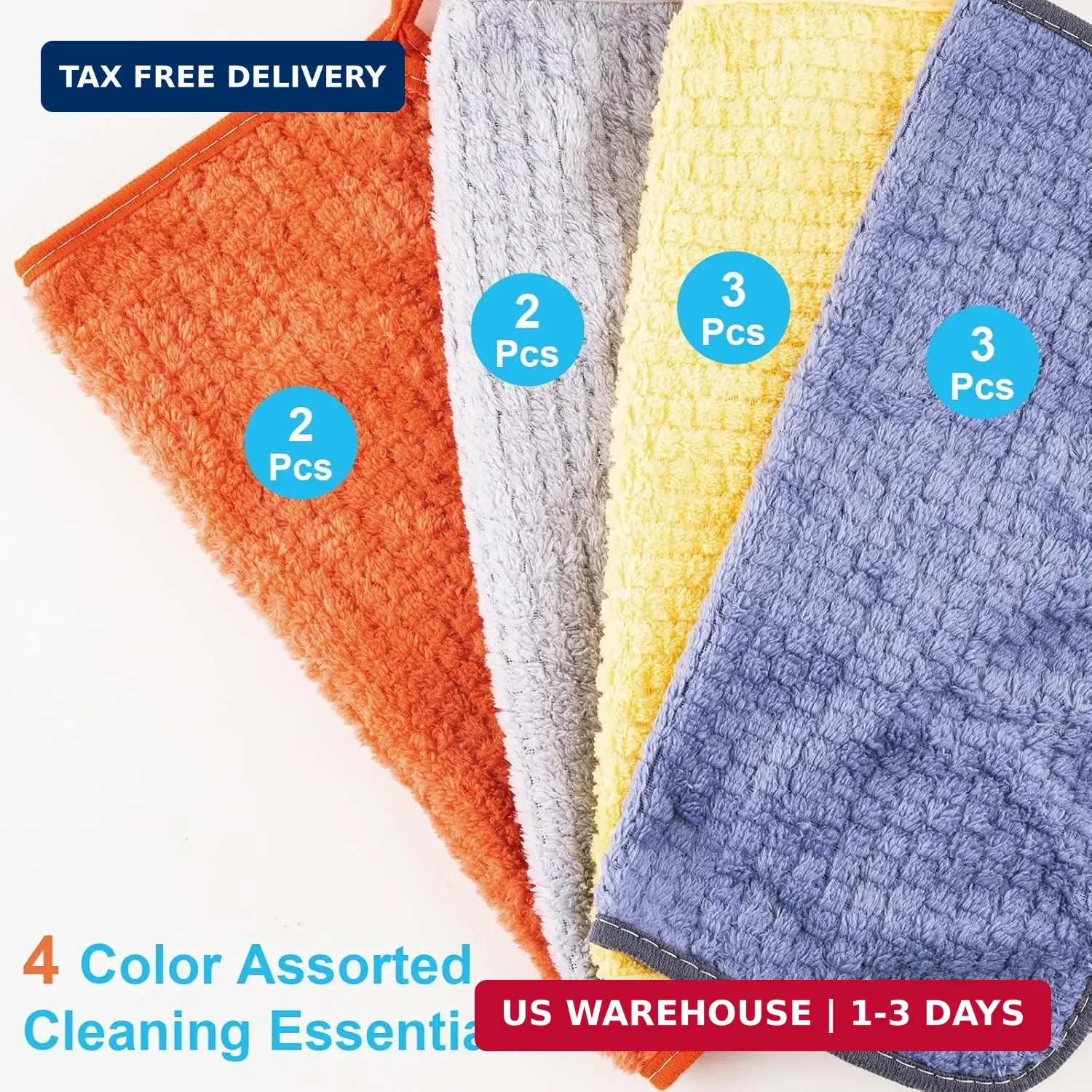 Microfiber Cleaning Cloths 12″ x 12″: 10 Pack Reusable lint-Free | Towels for Gl