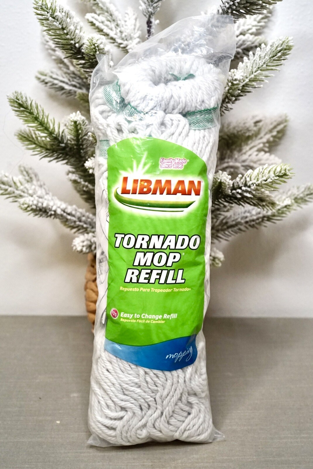 Libman Tornado Mop Refill White Cotton Blend Snap-On Machine Washable