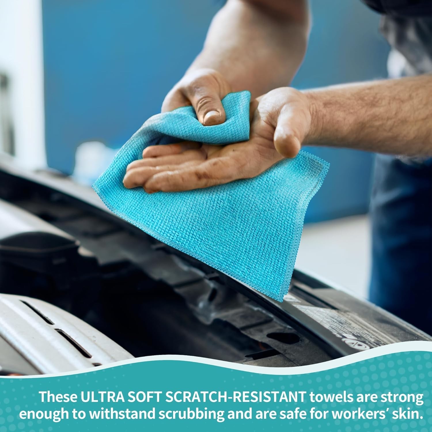 12-Pack 12″x12″ Microfiber Cleaning Cloths Towels Lint-Free Car Detailing Rags