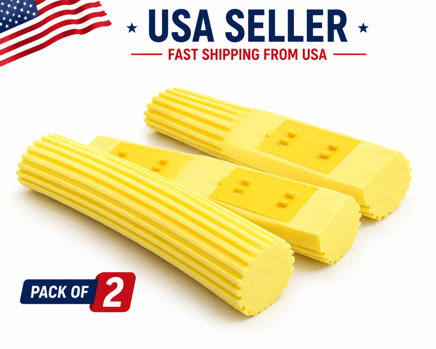 2 Pack PVA Sponge Mop Head Replacement 28cm Roller Mop Refill Floor Cleaning