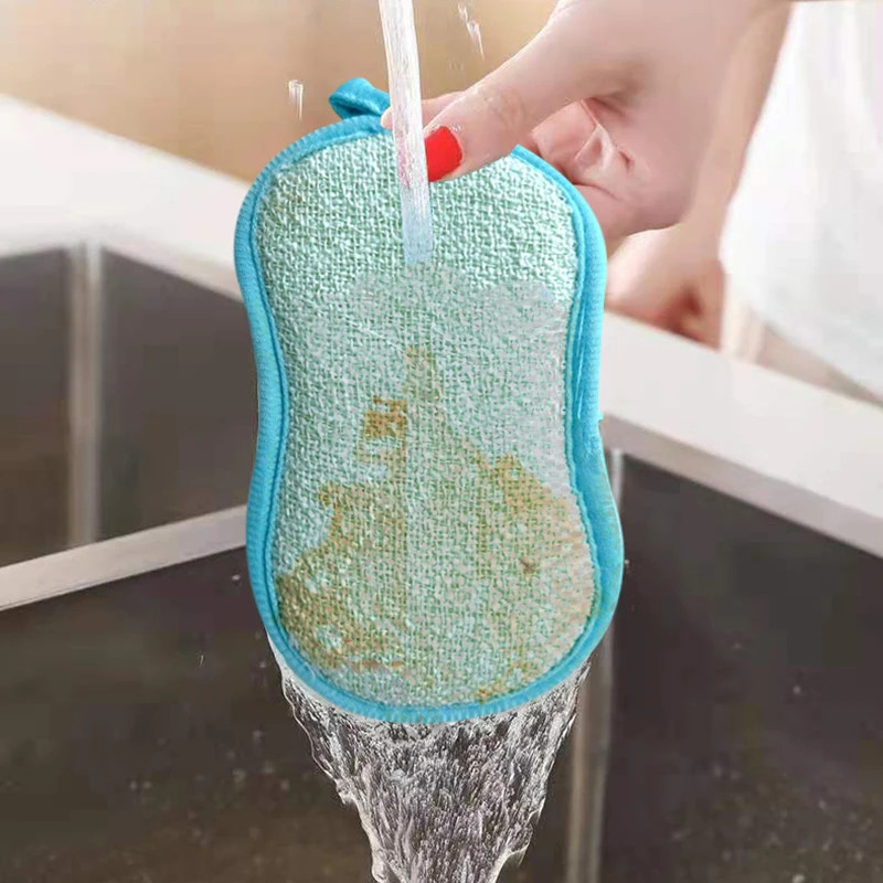 Reusable Washable Sponges Magic Sponge Scouring Pad Dishwashing Sponge Kitchen S