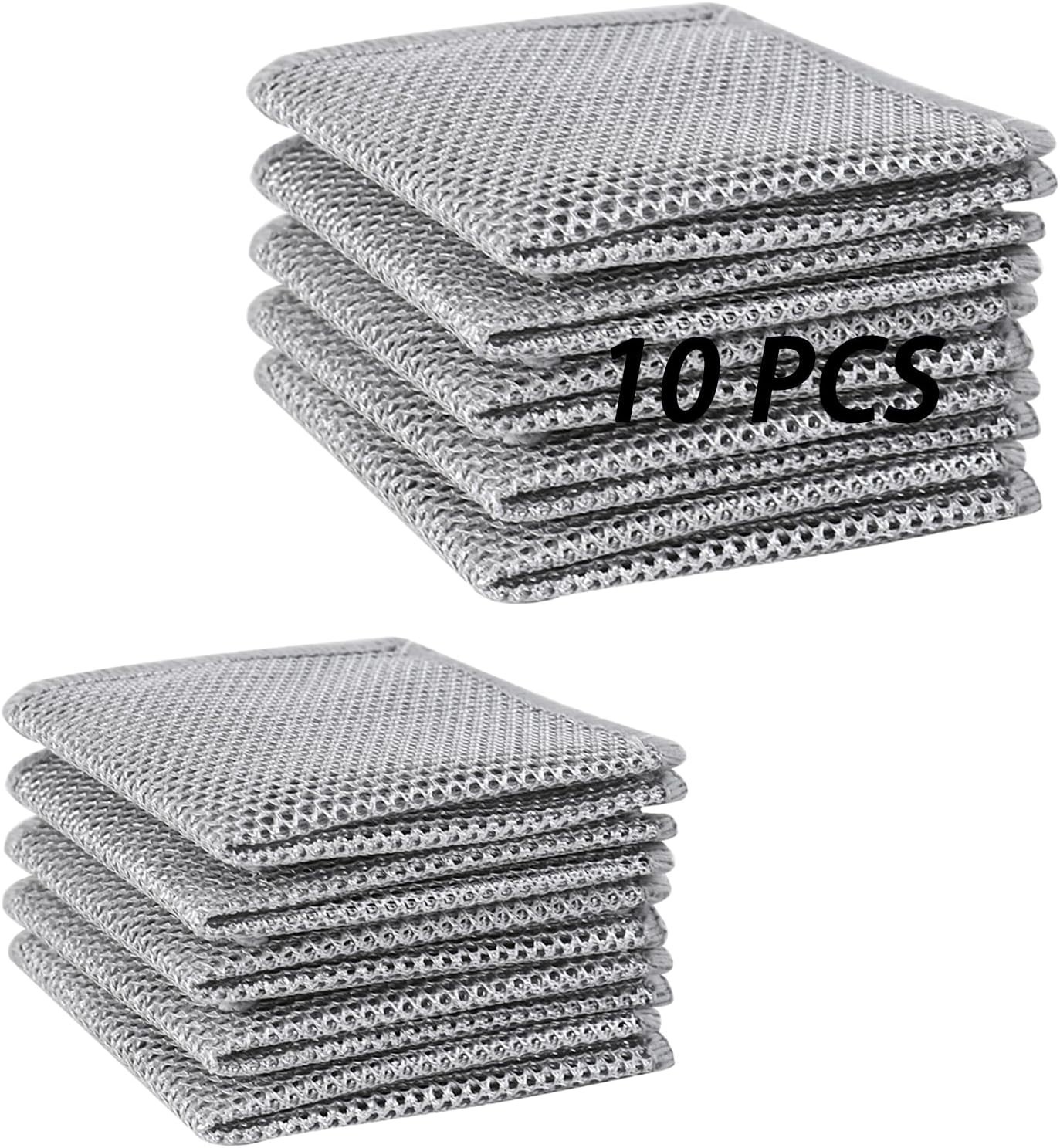 10 Pack Non-Scratch Wire Dishwashing Rags – Ultimate Kitchen Cleaning Cloths