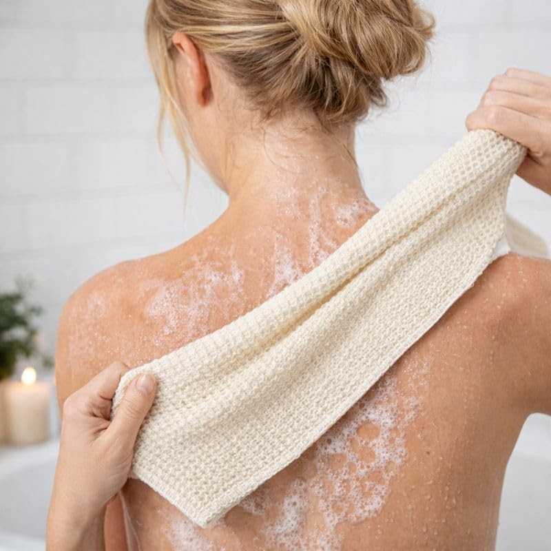 Exfoliating Washcloth [Designed in Japan] Natural Plant-Based Blend Back