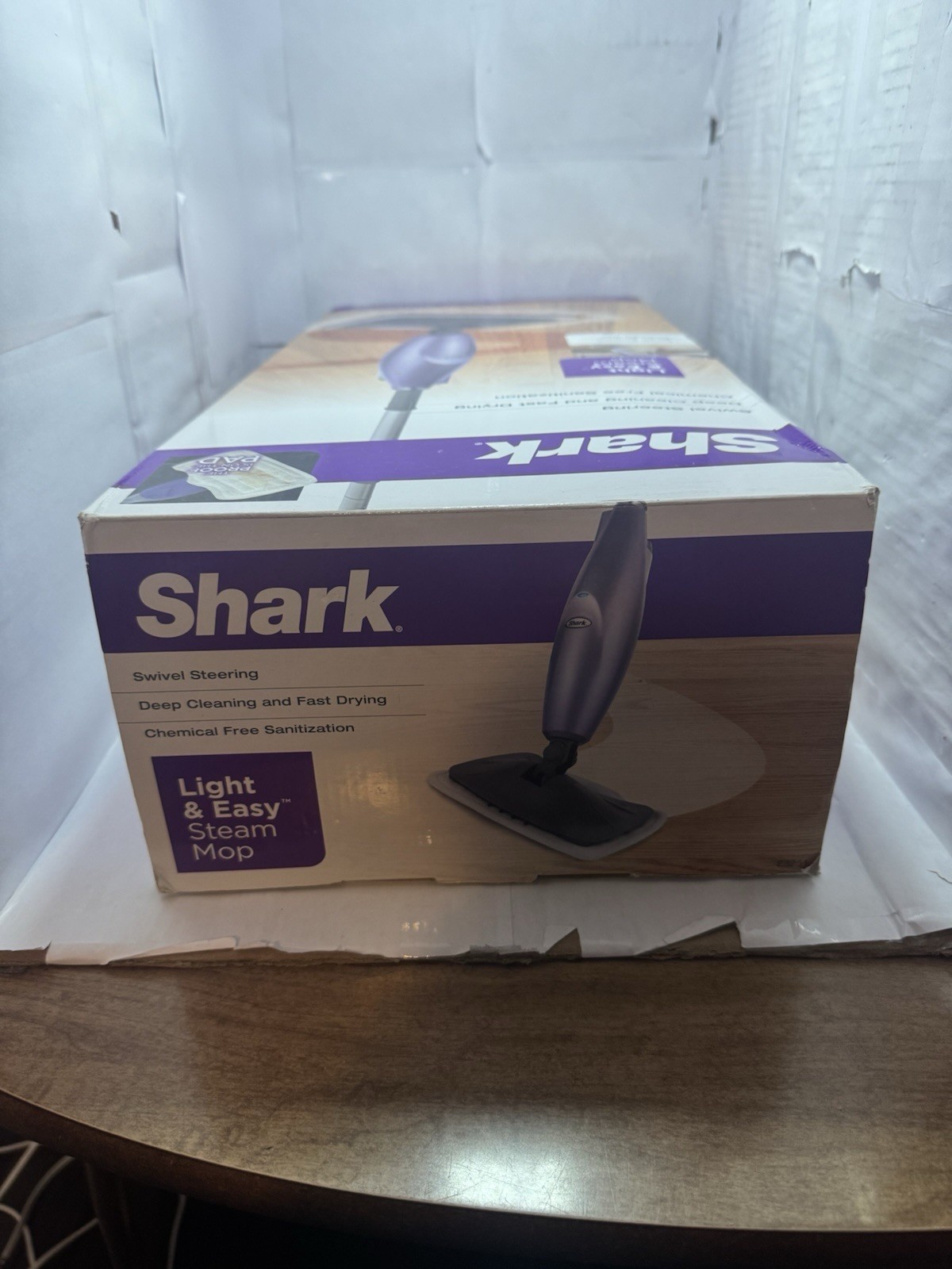 Shark Light & Easy Steam Mop Swivel Steering Purple Open Box New