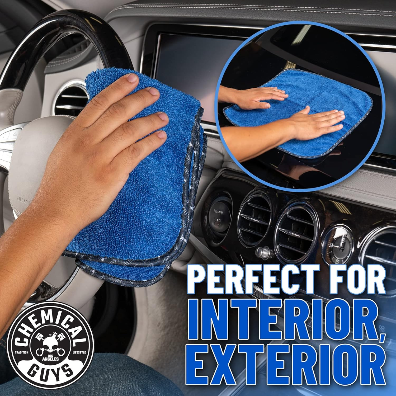 Professional Grade Premium Microfiber Towels for Cars, Blue, 16″ X 16″, Ultra-So