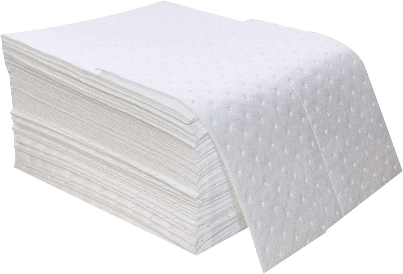 Heavyweight Oil Absorbent Pads – 15″x18″, 100 Count, White
