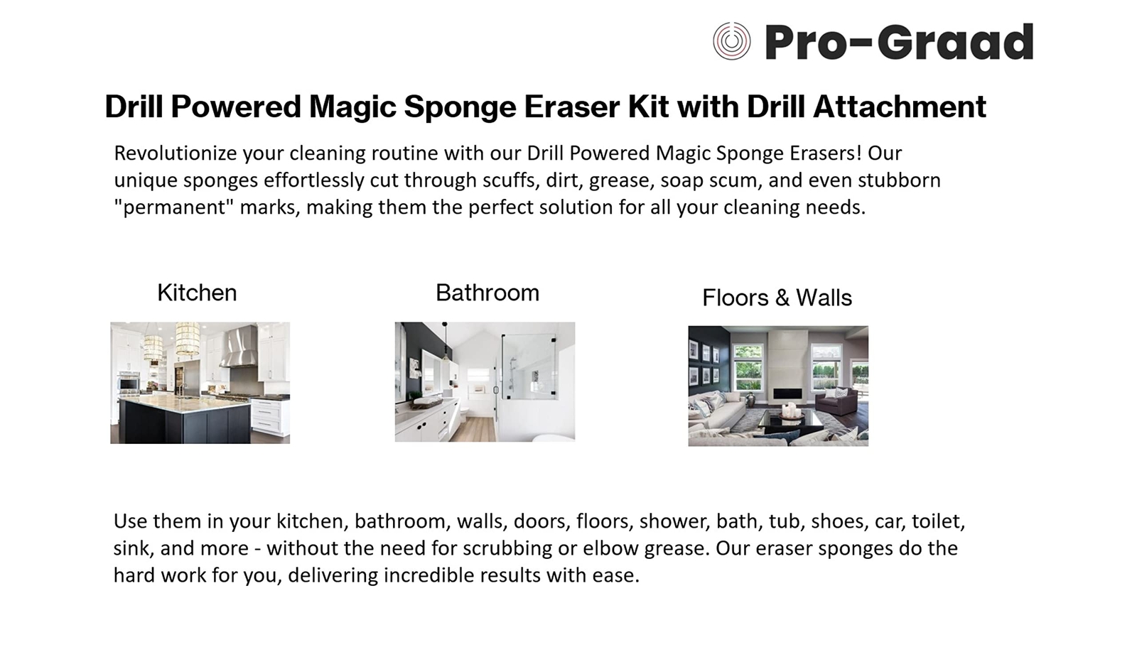 4.5 Drill Powered Magic Sponge Eraser 6 Pieces Kit With Drill Attachment | 25%