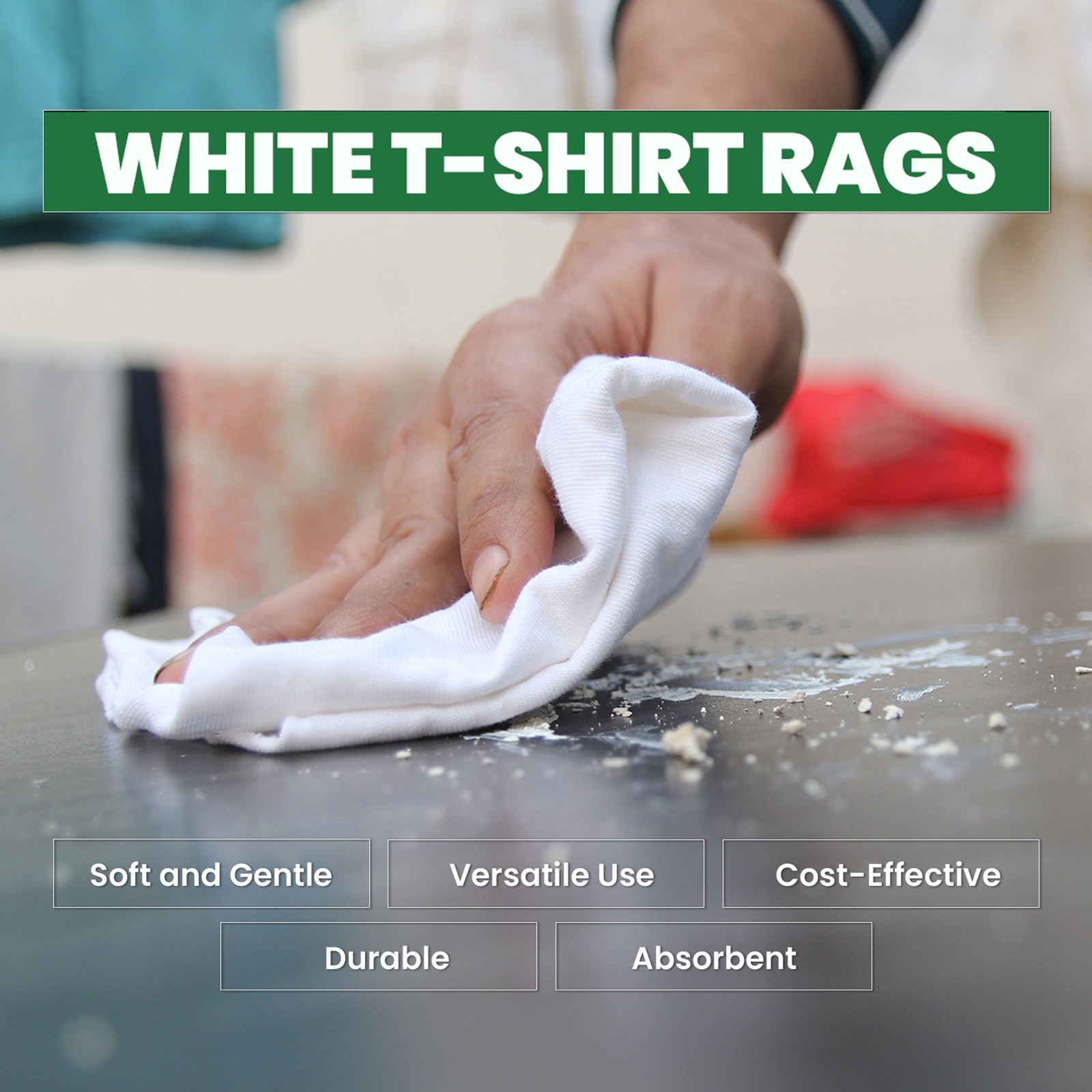 Recycled Cotton White Knit Cleaning Cloth – Shop Bulk Rags Multipurpose – Bags