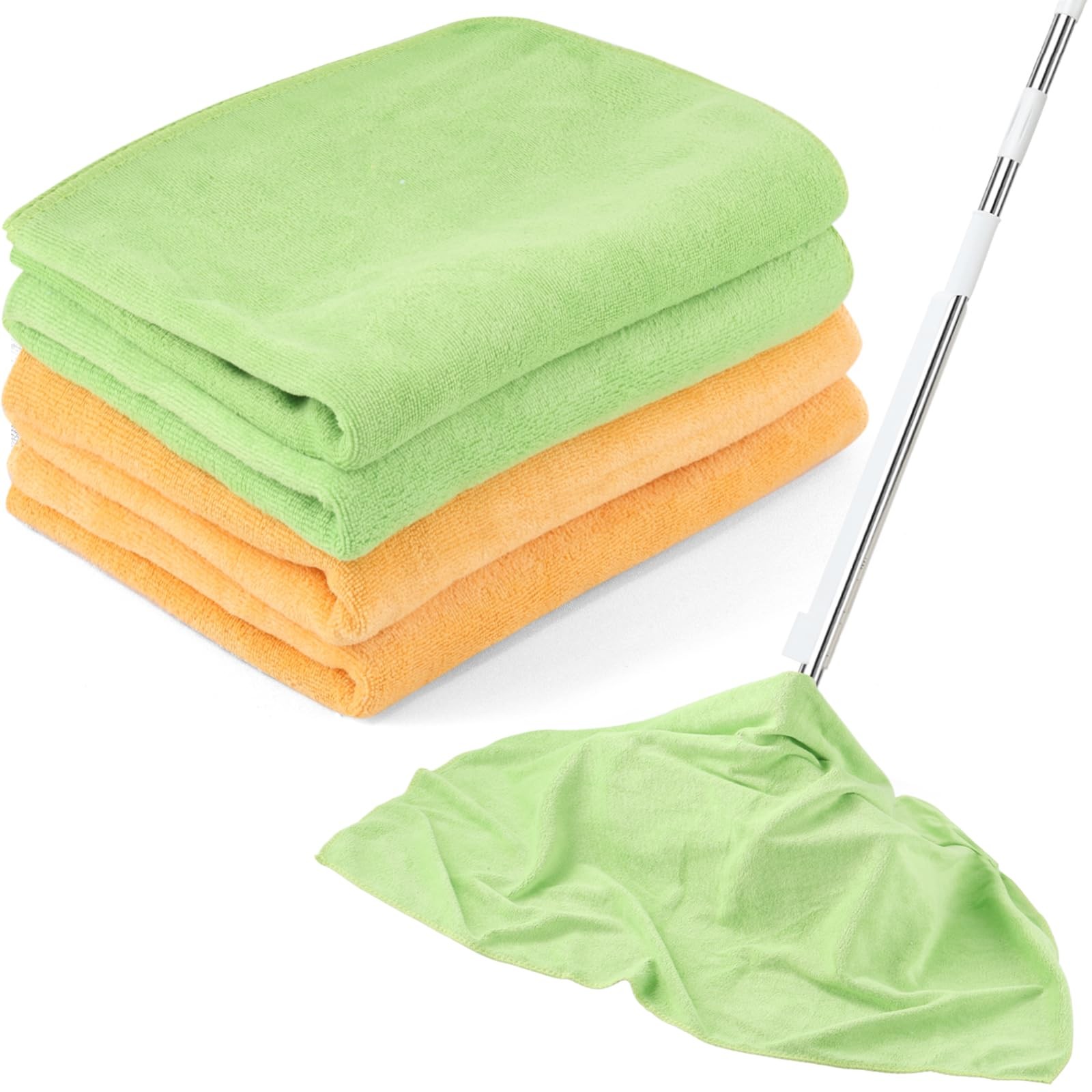 EYUNSTAR 4 Pack Extra Large Microfiber Cleaning Cloths 20″x30″, Lint-Free Reu…
