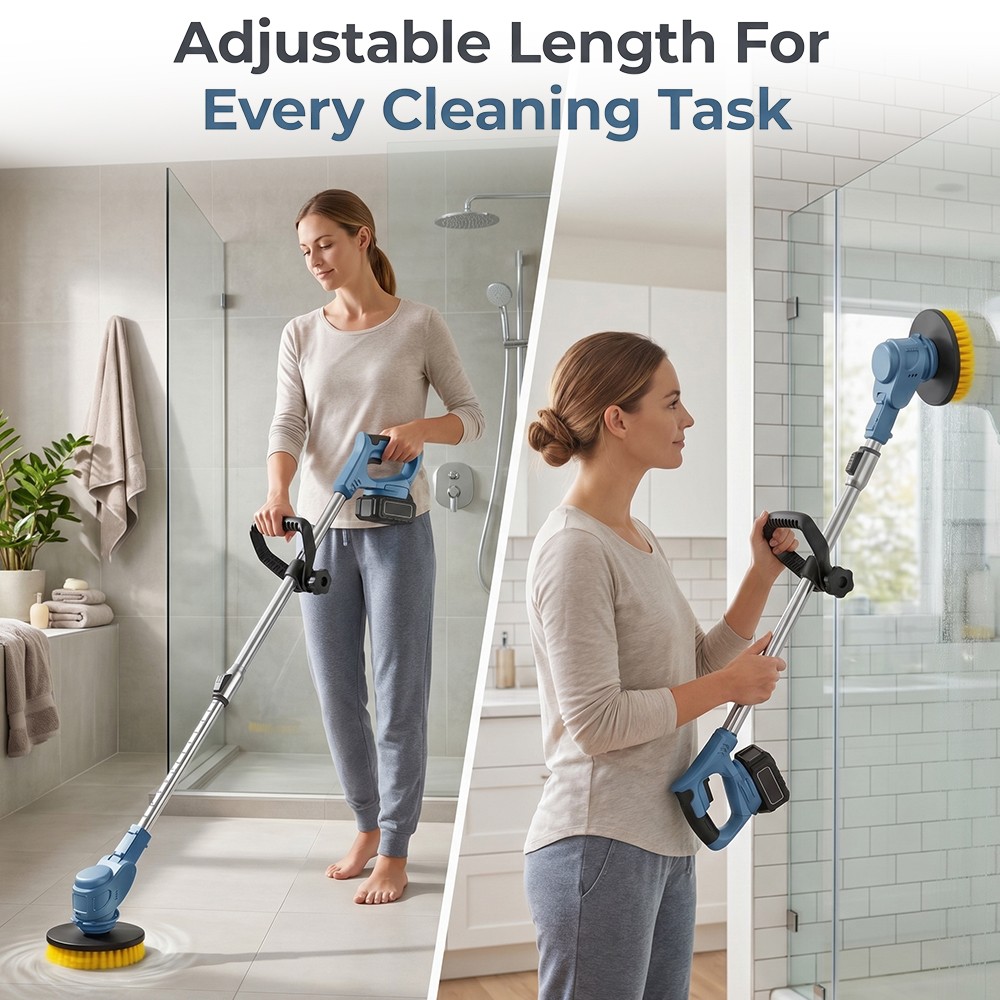 Electric Spin Scrubber,Cordless Cleaning Brush With 3 Replaceable Cleaning Heads