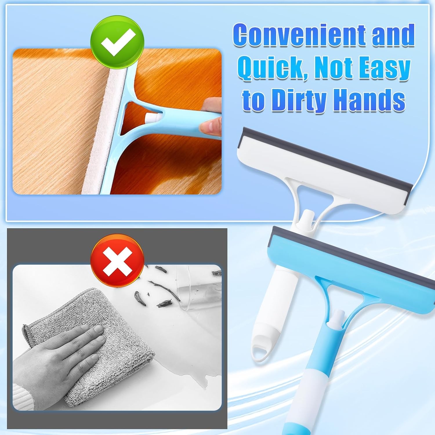 2× Window Cleaning Scraper Spray for Car Home 3 in 1 Window squeegee Cleaner USA