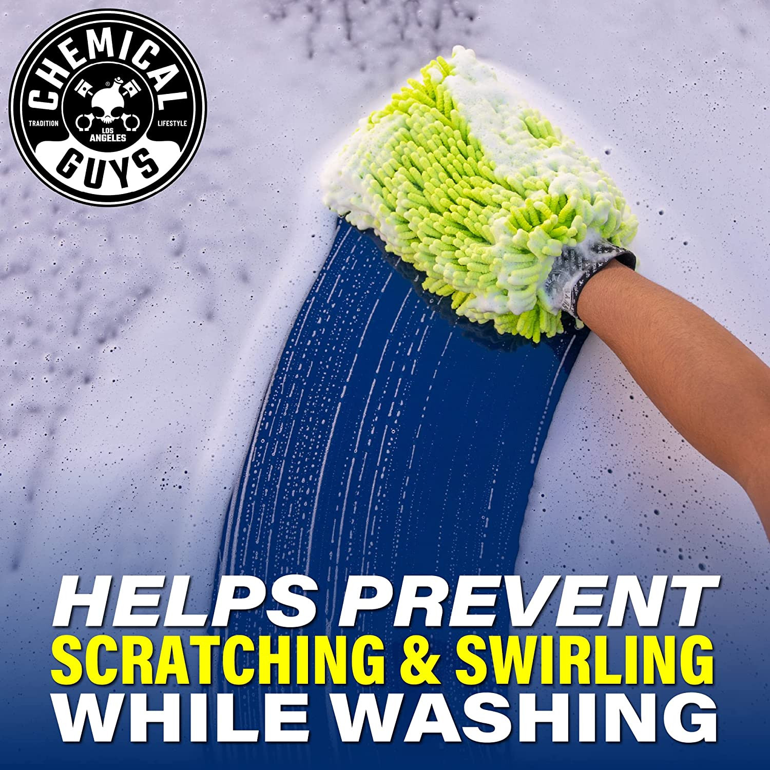 Chemical Guys Chenille Premium Scratch-Free Microfiber Wash Mitt for Car Washing