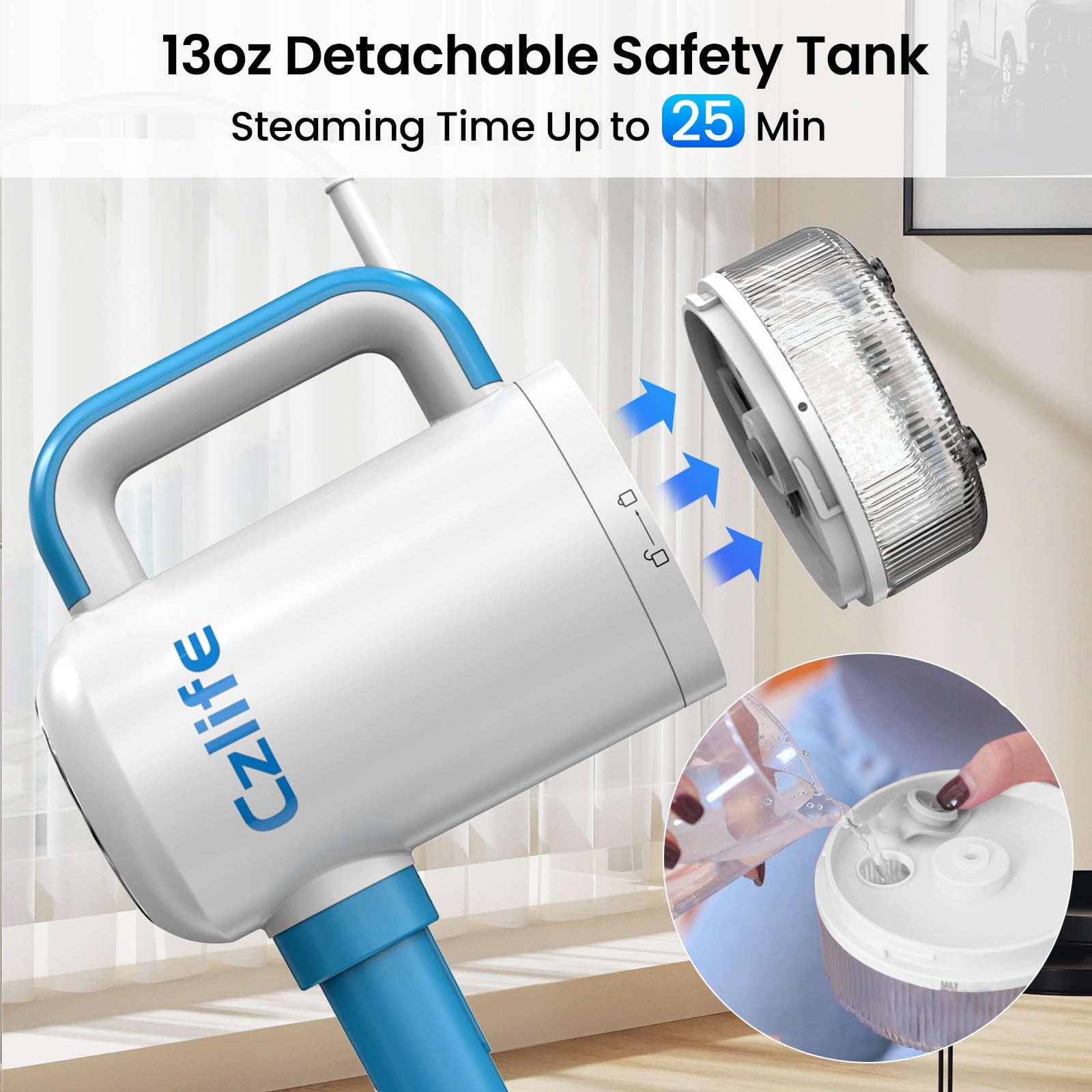 Z7 Steam Mop for Floor Cleaning, 13-in-1 Handheld Steam Cleaner for Home Tile…
