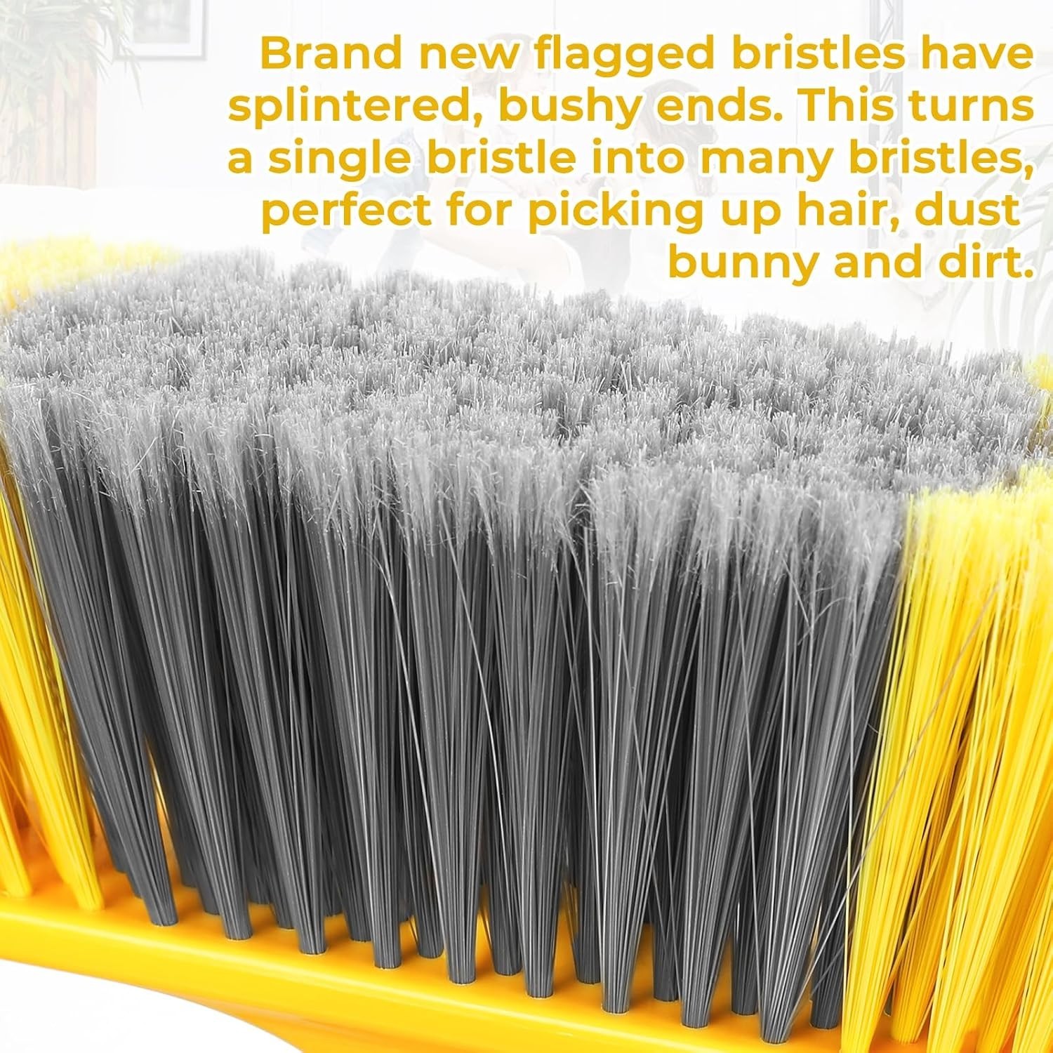 Heavy Duty Soft Bristle Brooms 6-Pack, 55″ Long for Effortless Floor Cleaning