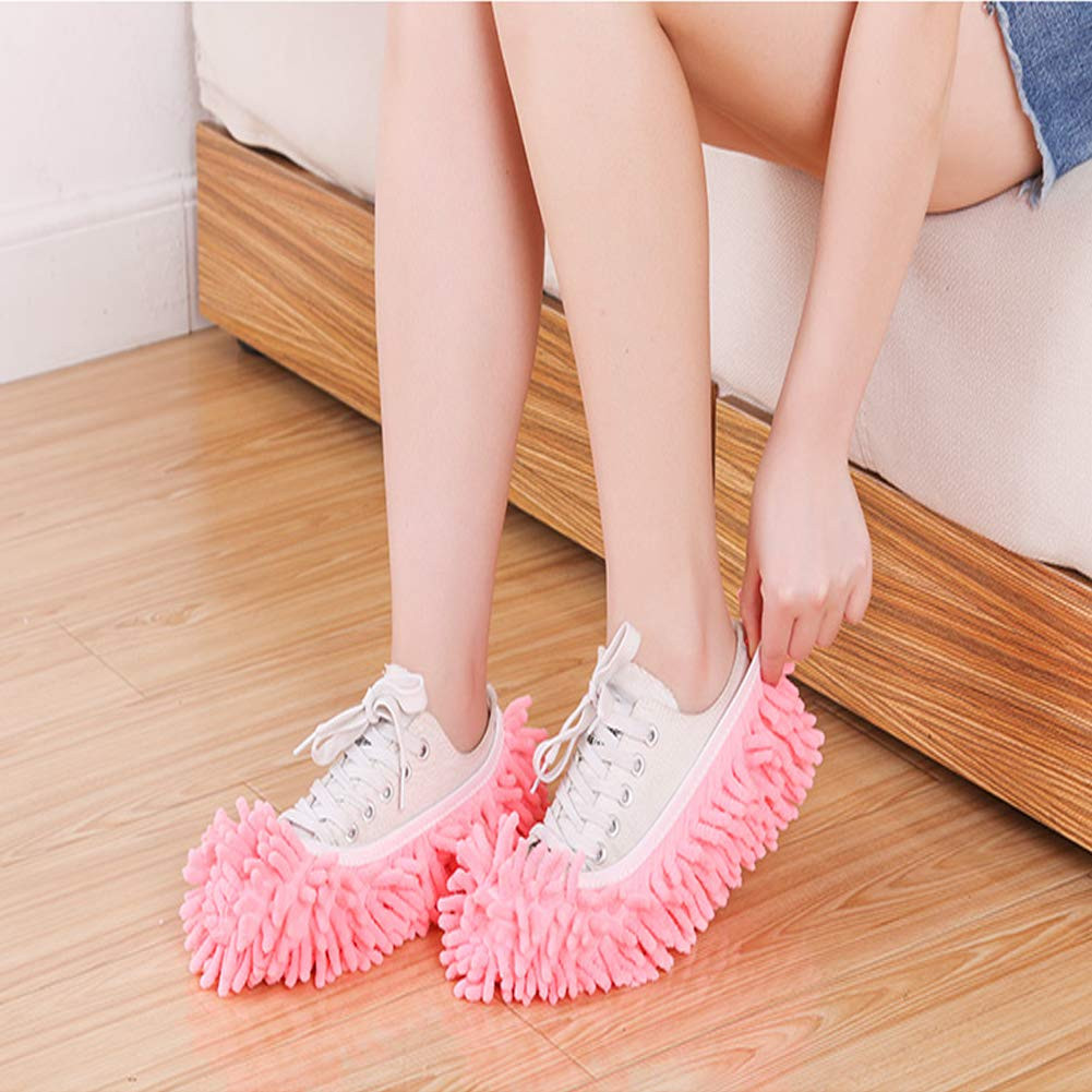 5 Pairs Microfiber Mop Slippers Shoes Reusable Washable Floor Cleaning
