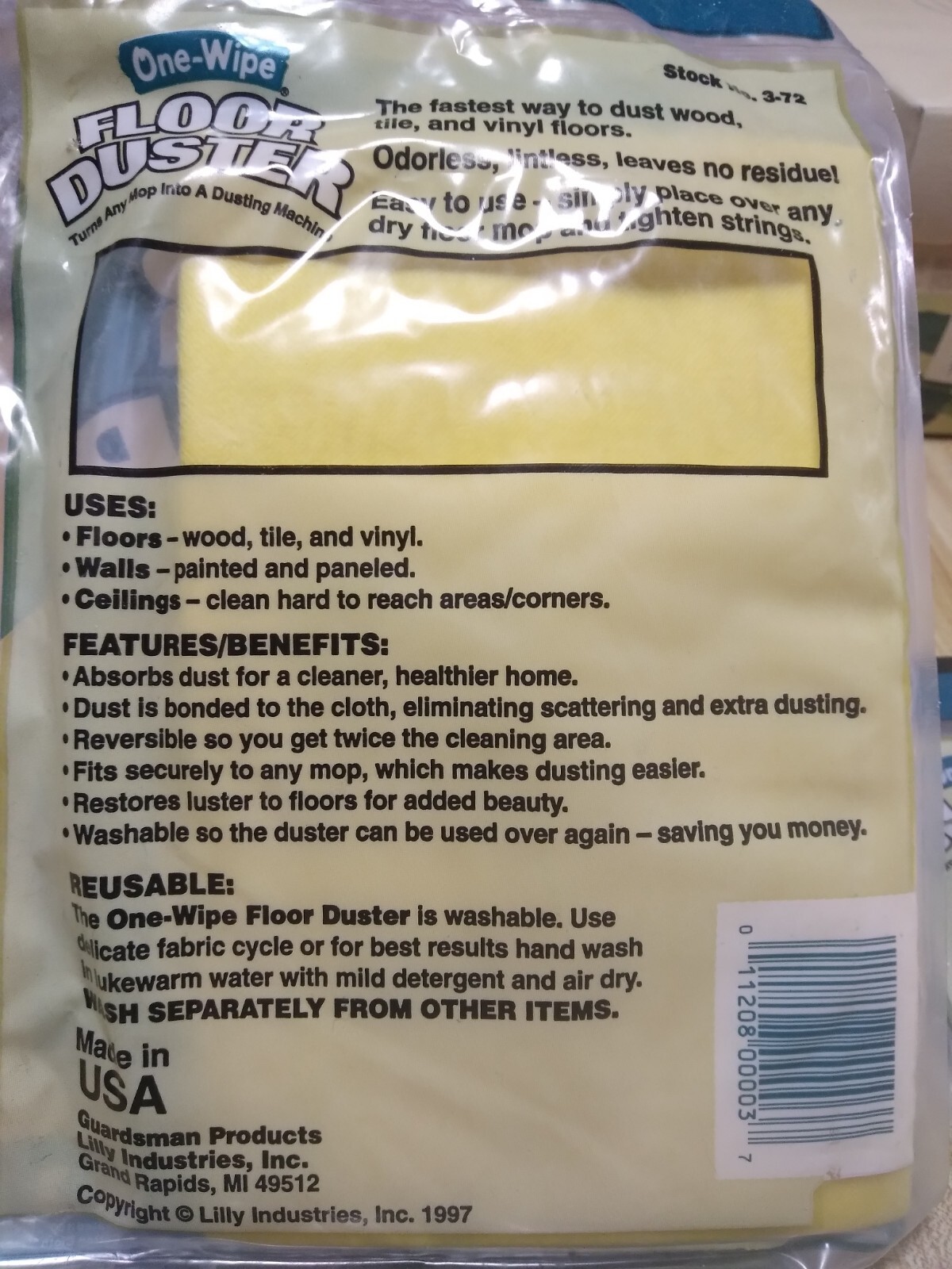 Two Guardsman One-Wipe Floor Dusters Cotton Cleaning Covers Tile Wood Vinyl New