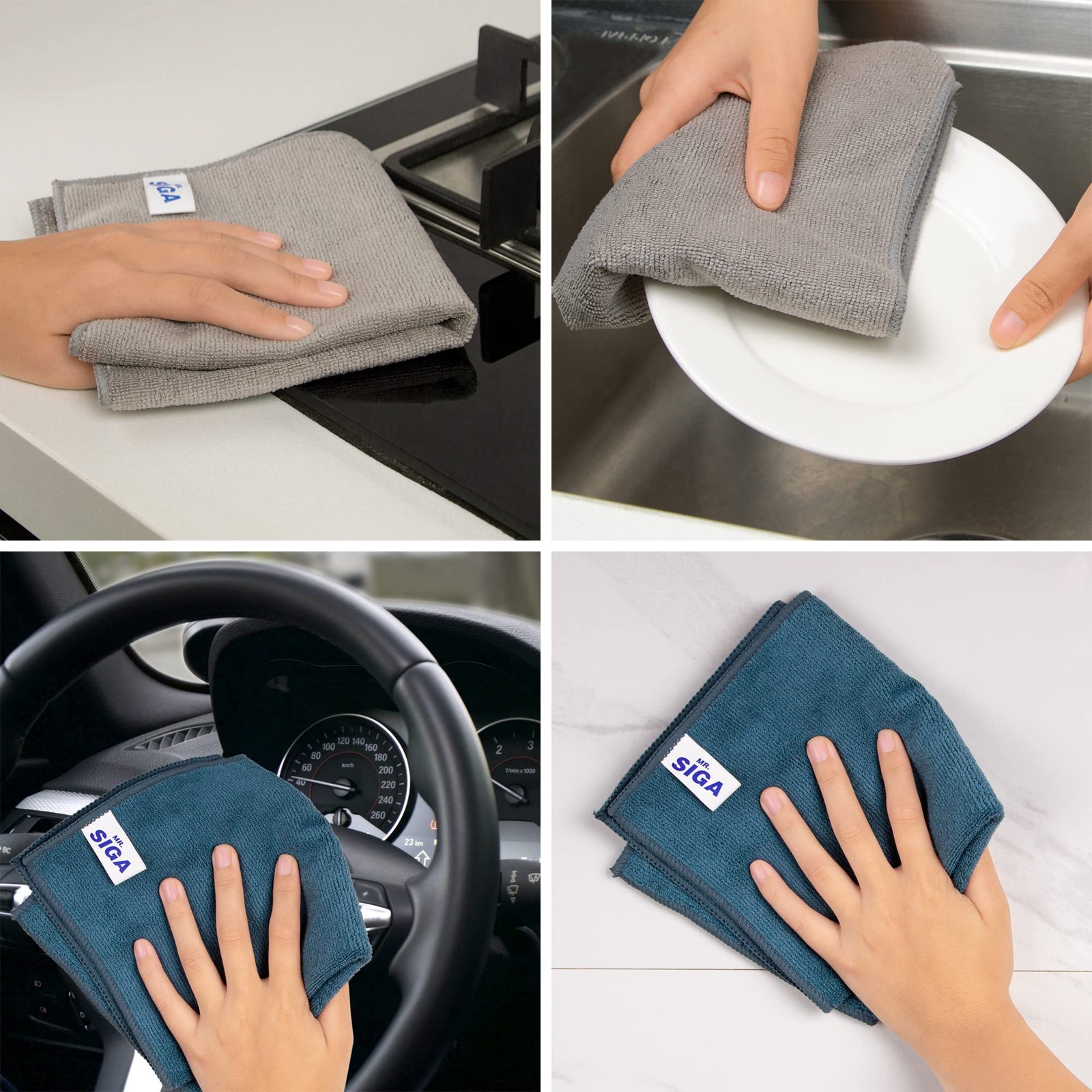 Microfiber Cleaning Cloth, Pack of 6, Size: 13.8″ x 15.7″
