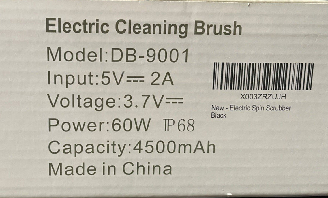 8 IN 1 Cordless Electric Cleaning Brush Spin Scrubber DB-9001 Rechargeable