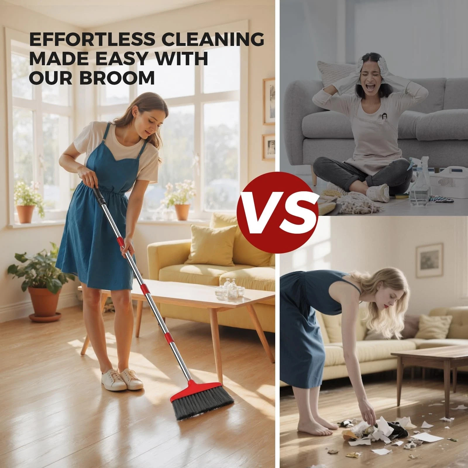 Handy Broom, Indoor/Outdoor Brooms, Duty Kitchen Broom, for Home Garage Kitch