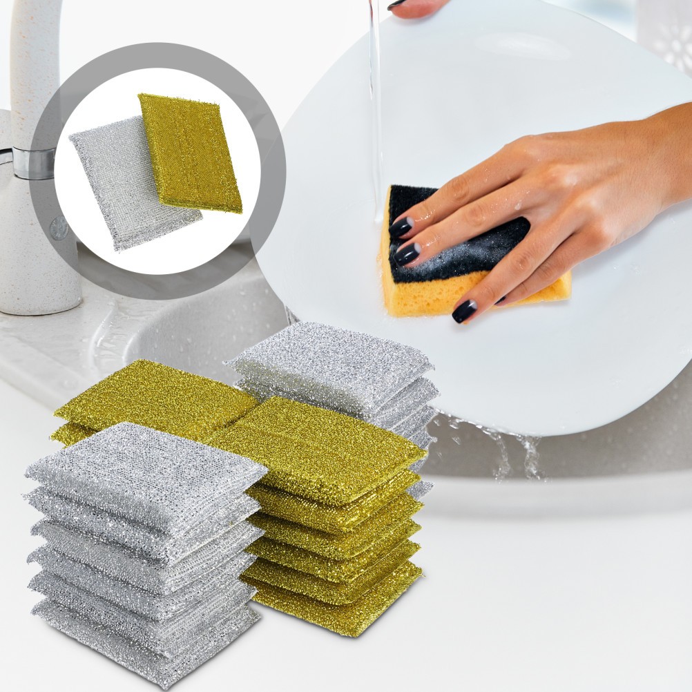 Cleaning Sponges Sponge Golden Kitchen Surface Cleaning 24Pcs 5×3.3×0.6In