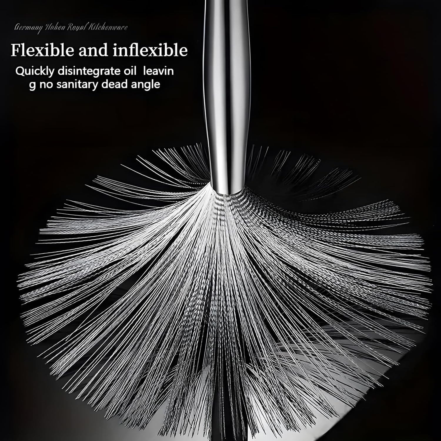 Kitchen Brush with Handle,Pot Scrubber,Steel Scrubbers for Cleaning Dishes