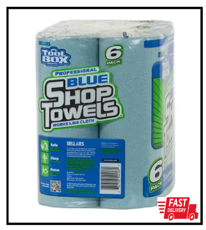 Z400 Blue 55-Count Roll of Shop Towel Cleaning Wipes (6-Pack)