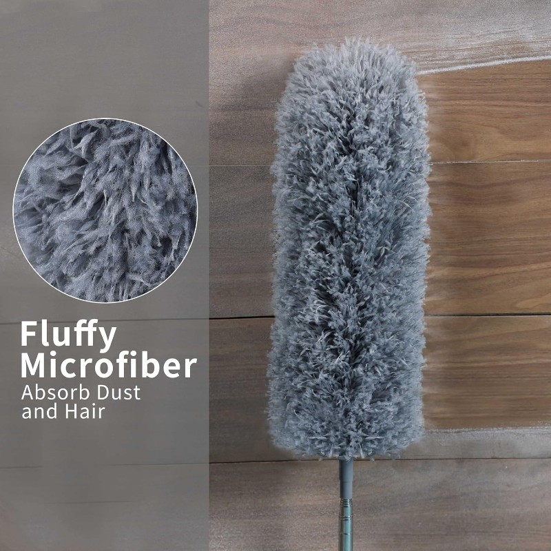 1pc Telescopic Microfiber Dusting Duster, Scratch-Resistant with Bendable…
