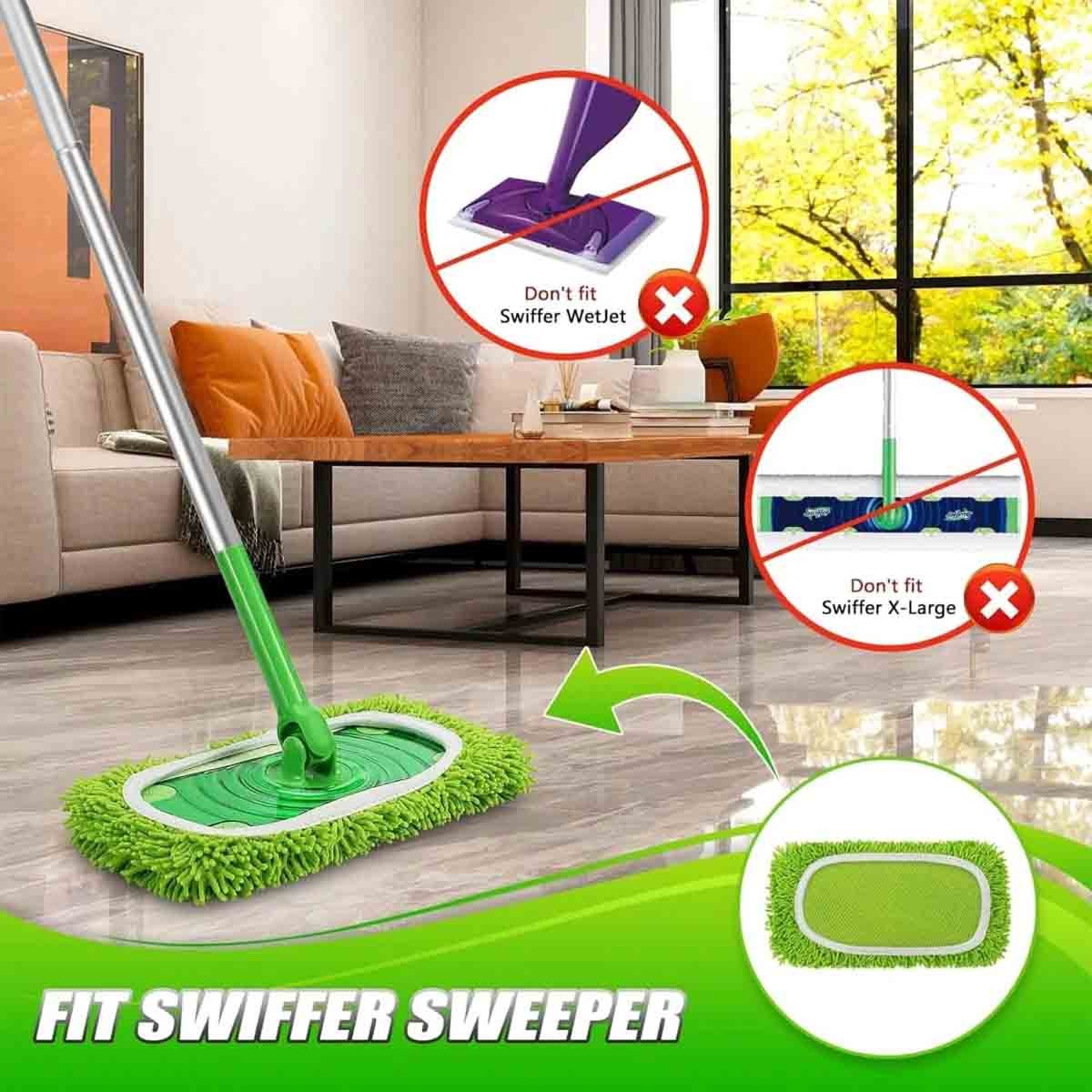 1-8 Pack Reusable Microfiber Mop Pads Dry Wet Refills Fit Swiffer Sweeper