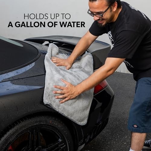 Woolly Mammoth Large Microfiber Drying Towel – 36 x 25 Inch Ultra 1 Pack Gray