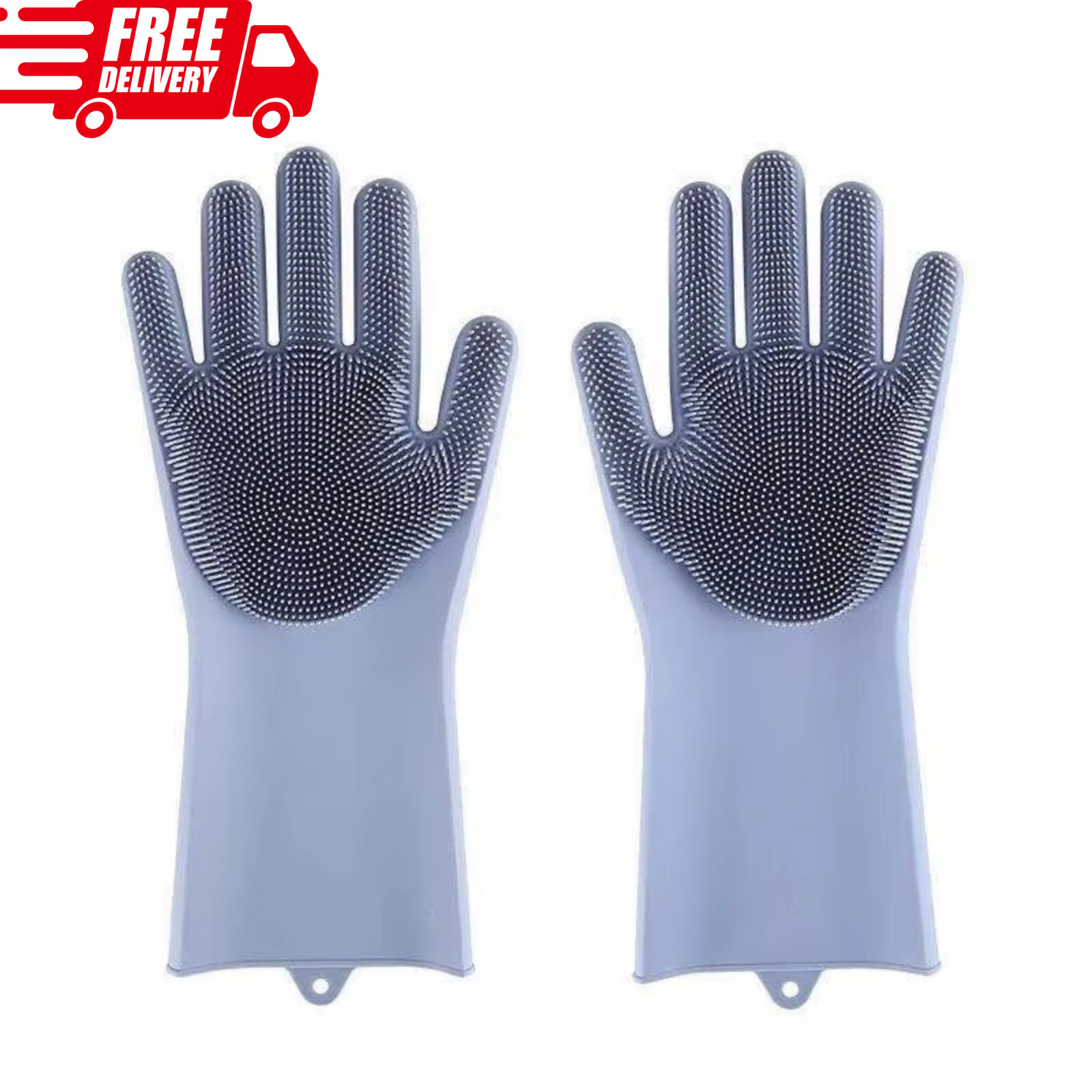 Magic Silicone Scrub Gloves Kitchen Dish Washing Cleaning Bath Reusable Pair