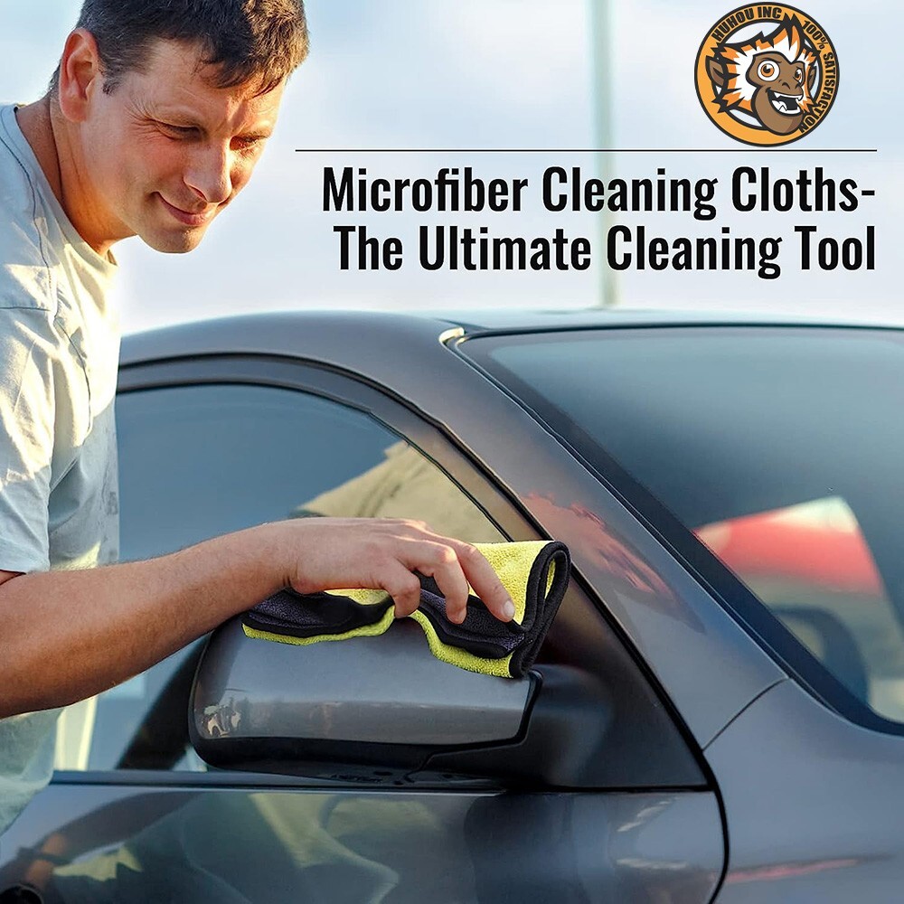 4x Microfiber Cleaning Cloth Extra Thick Rag Car Wash Polishing Detailing Towel