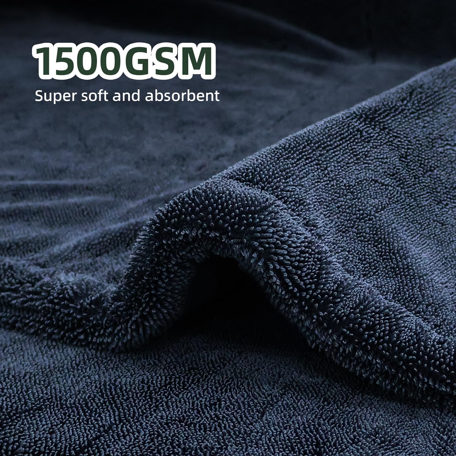 Ultra Absorbent 1500GSM Microfiber Car Drying Towels 2Pack, Streak Free