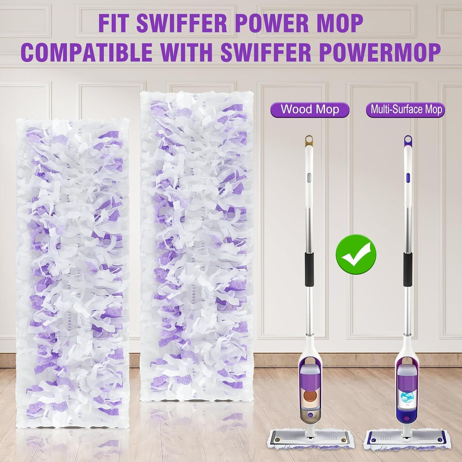 50 Count Disposable Power Mop Pads for Swiffer Powermop, Unscented Power Mop