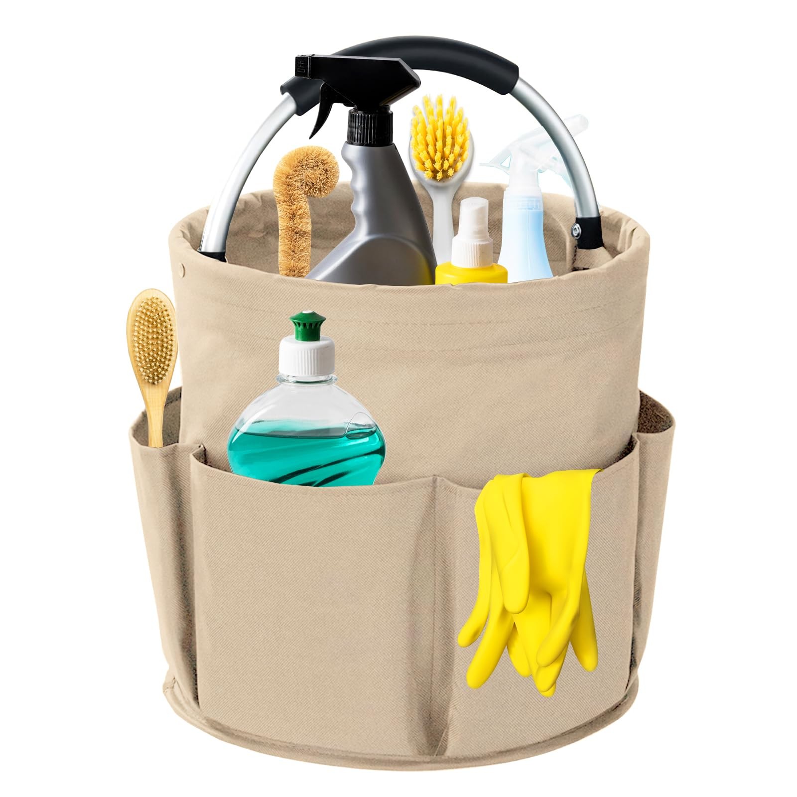 Cleaning Caddy with Handle, 17L Foldable Cleaning Supplies Organizer, Portabl…