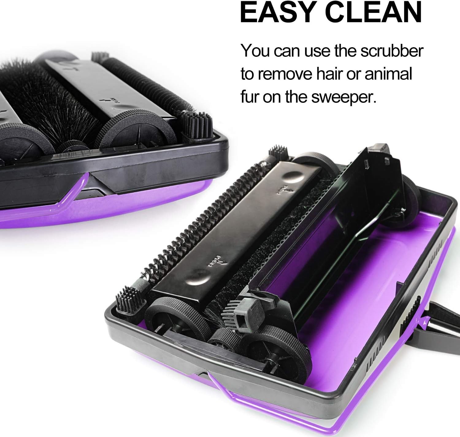 Yocada Carpet Sweeper for Low Carpets, Rugs, Pet Hair, Dust, Hand-Operated