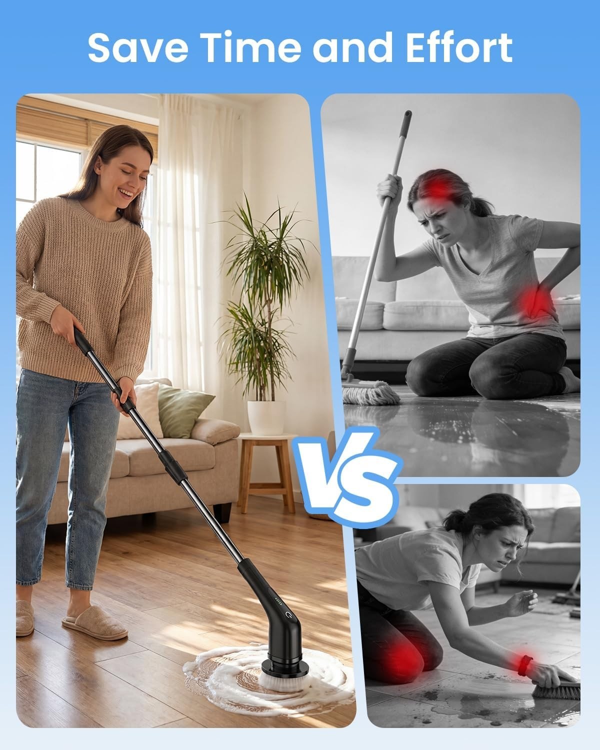 8 in 1 Electric Spin Scrubber with Fast Charging and Long Battery Life for Home