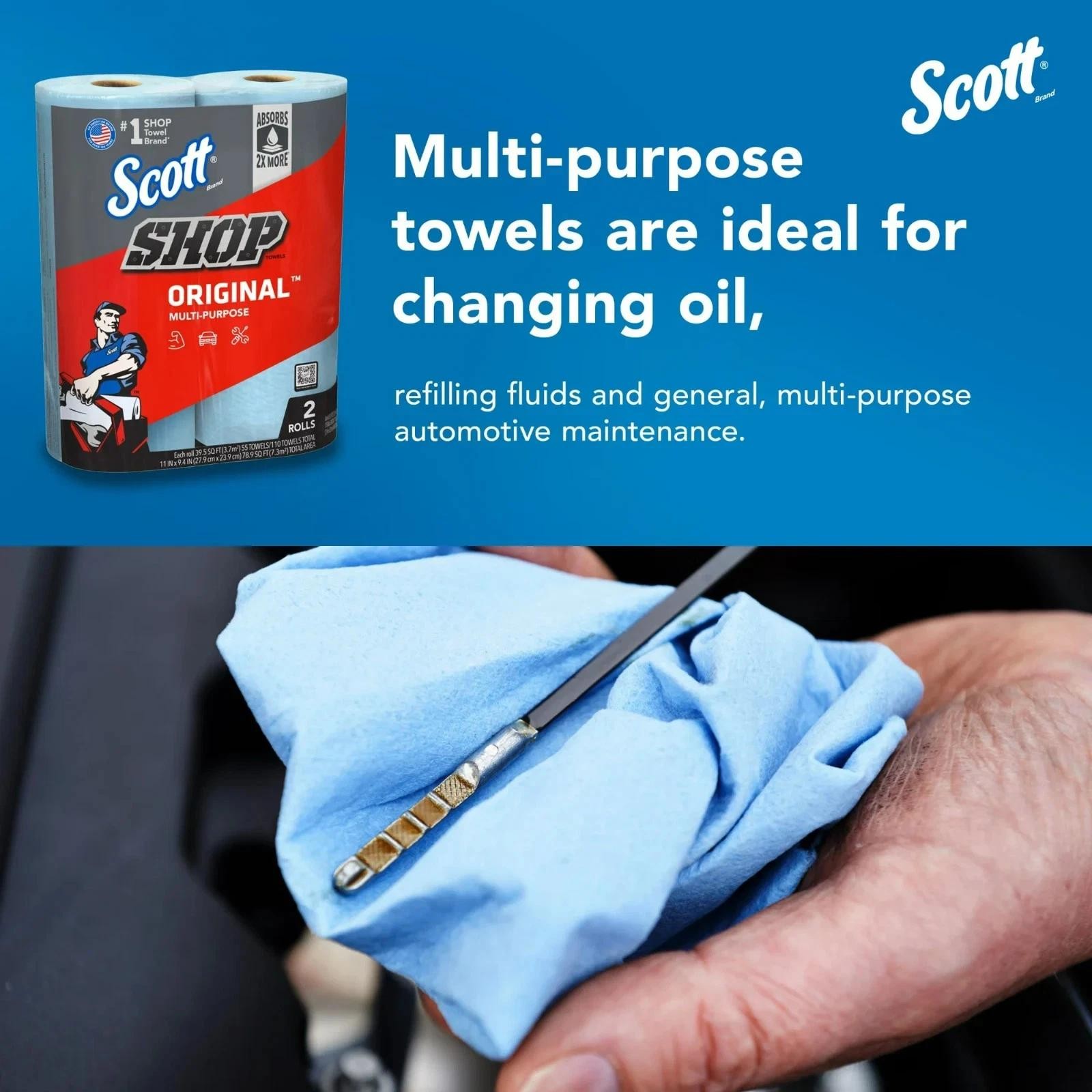 Shop Towels Roll Heavy Duty Paper Towels Absorbent Oil Grease Cleaning