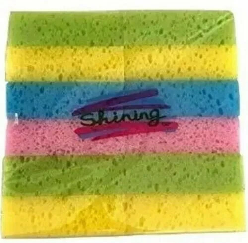 12 Pieces Per Pack Shining Multi-Use Cleaning Sponge Kitchen 4.5″x 2.5″ Bundle