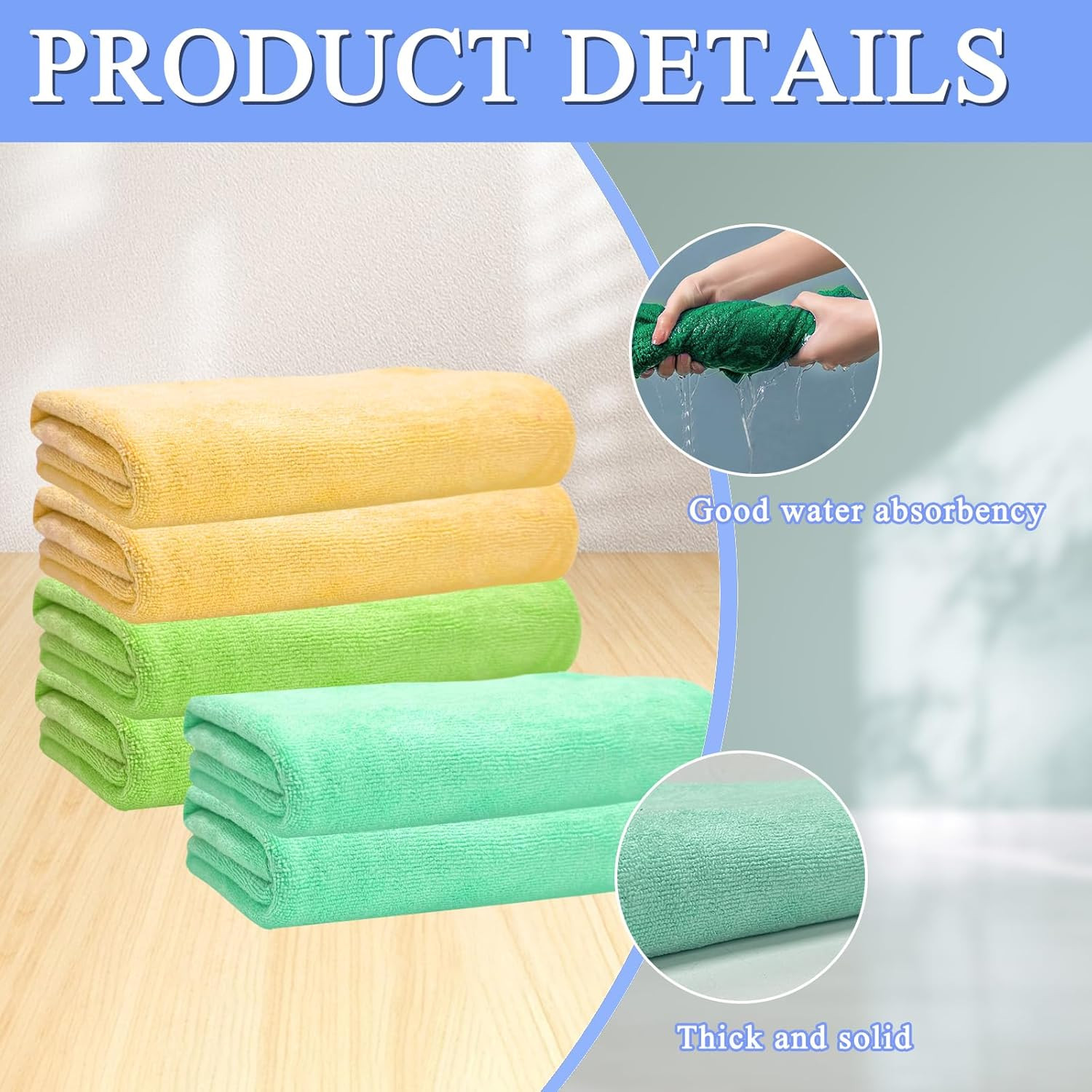 6 Pcs Extra Large Microfiber Cleaning Cloth, 20″ x 30″ Washable Reusable Large F